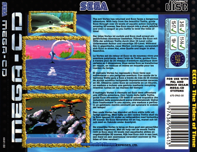 SEGA Mega-CD - Ecco The Dolphin 2: The Tides of Time - komplett