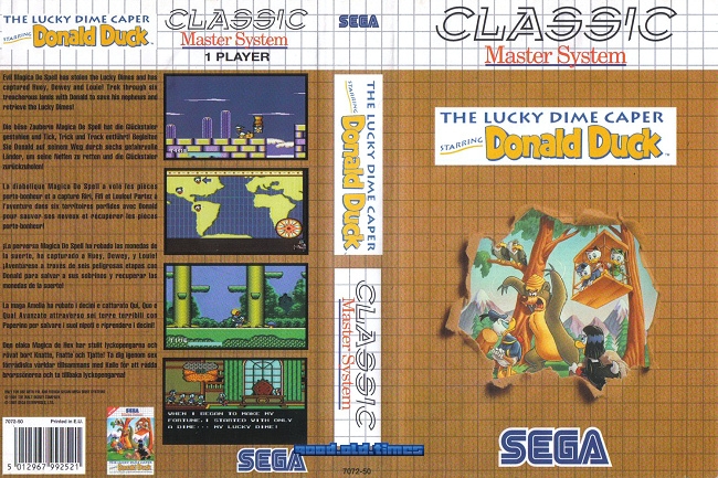 Jeu The Lucky Dime Caper Starring Donald Duck, Sega Master System, 1991, PAL