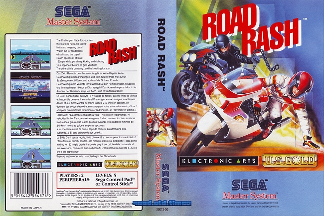 Road Rash Sur Sega Master System – Jeu Complet – Bon état – édition SEGA